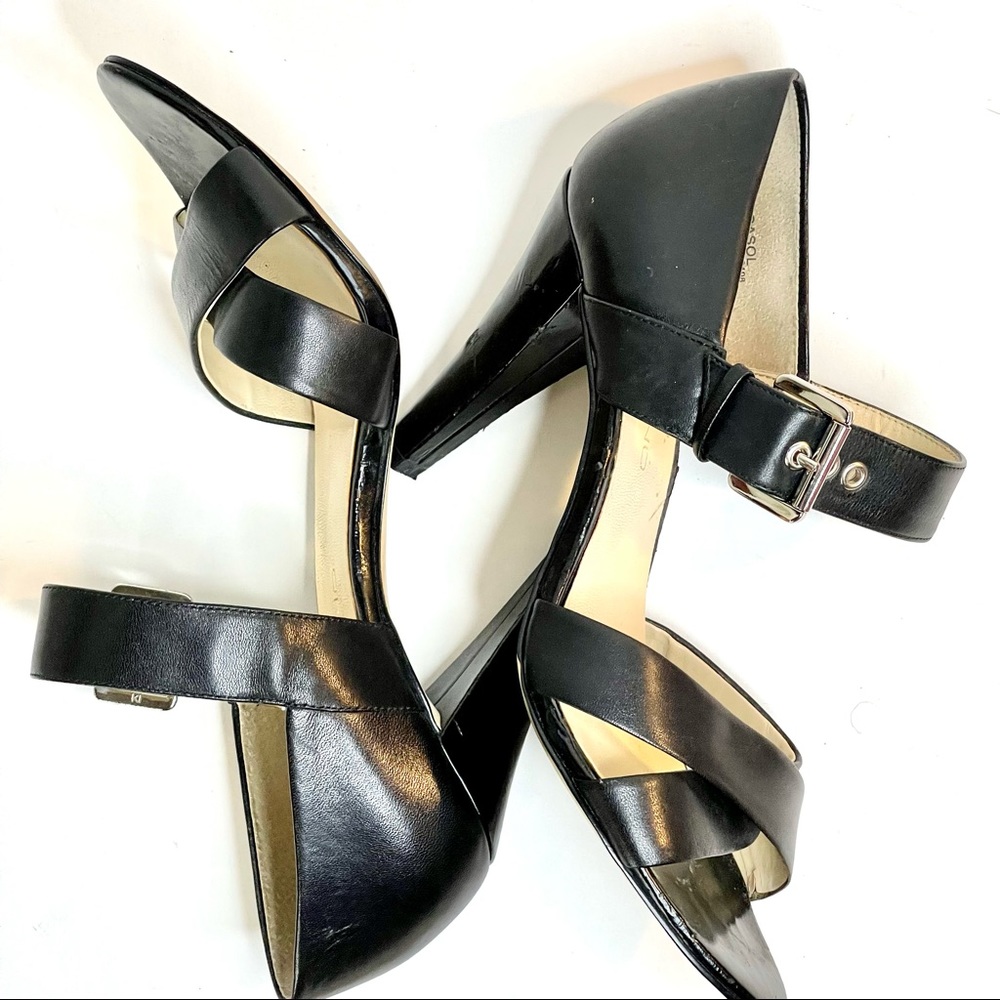 Bandalino Black Strappy Heels with silver side buckle sexy yet comfortable